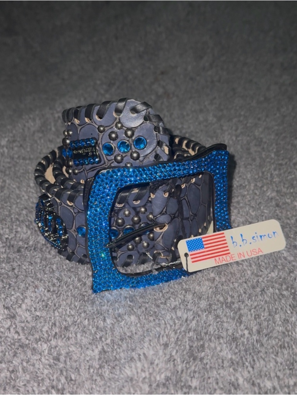 Vintage Swarovski B.B. Simon with Blue Crystal Buckle